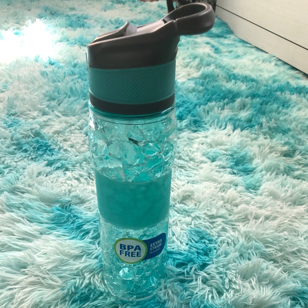 Crystal blue water bottle